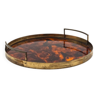 Hollywood regency round tray, Italy 1970s