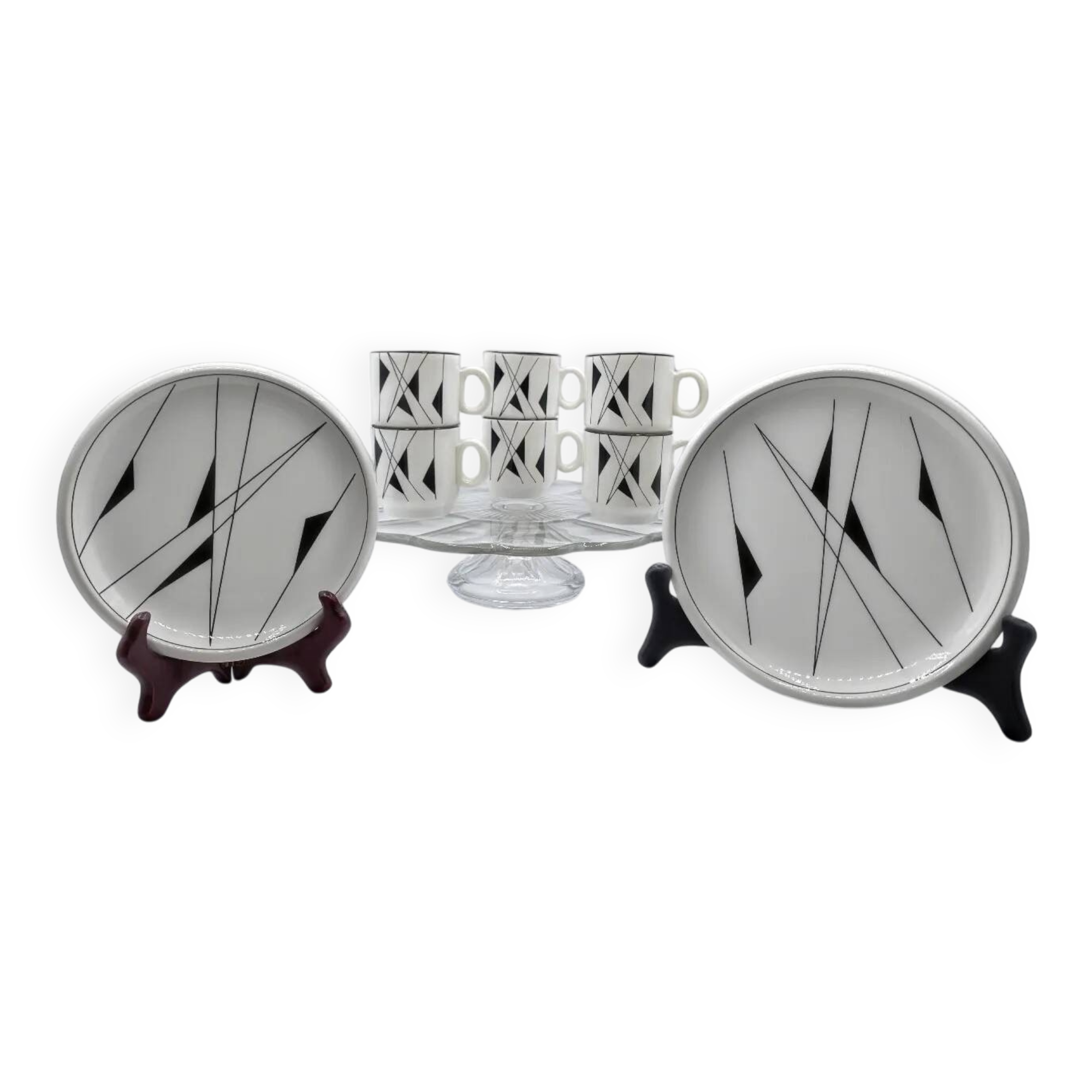 Boch Belgium / Art Deco / Coffee & Cake Set / 18 pieces