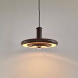 Dark brown Optima pendant lamp by Hans Due for Fog & Mørup, Denmark 1970s