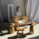 Natural solid suar side table (monoxyle) with a minimal conical base.
