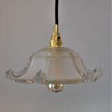 Two art deco glass hanging shape pagoda