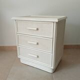 Vintage rattan bedside table from the 70s/80s