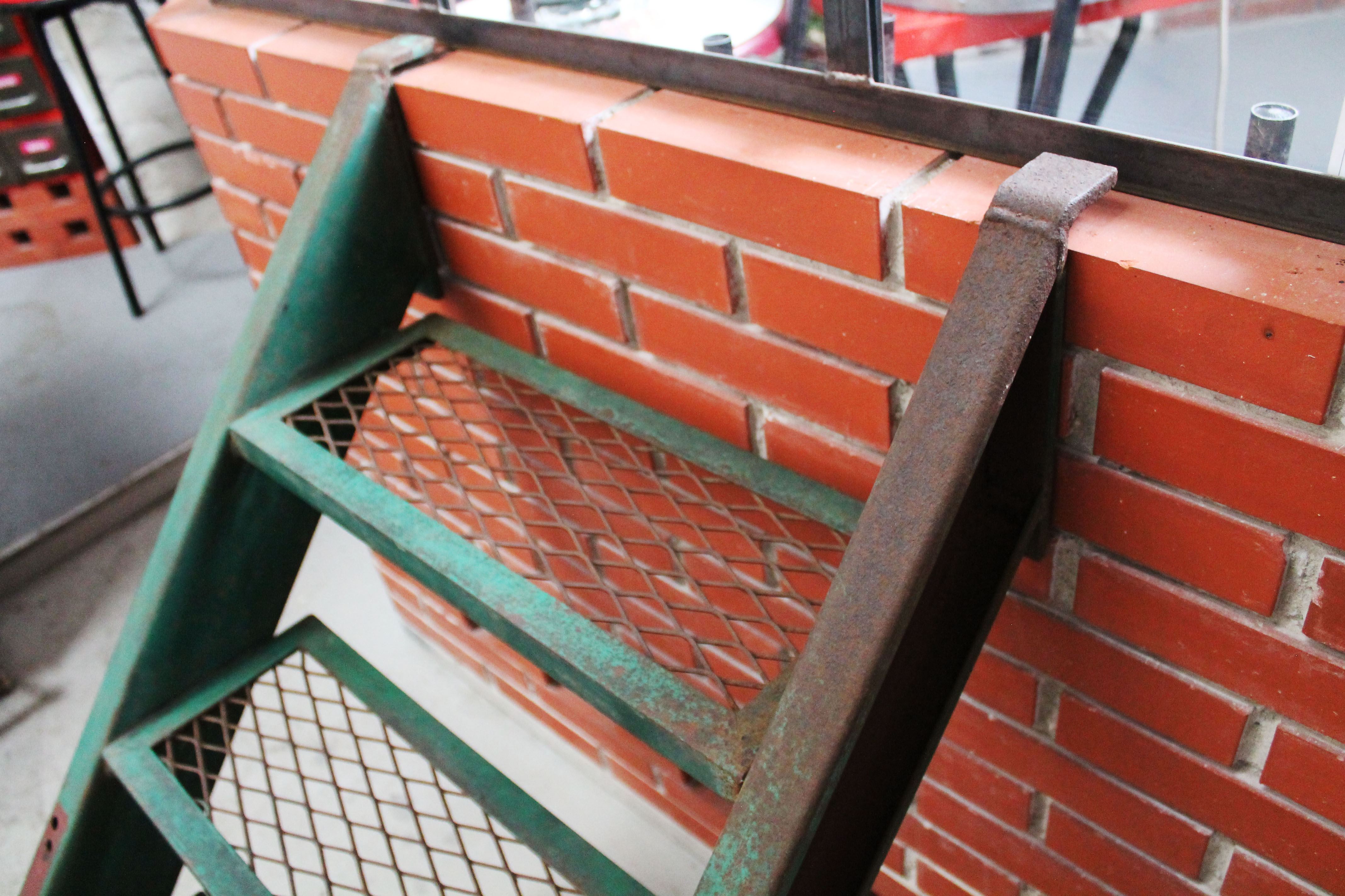 Industrial metal staircase