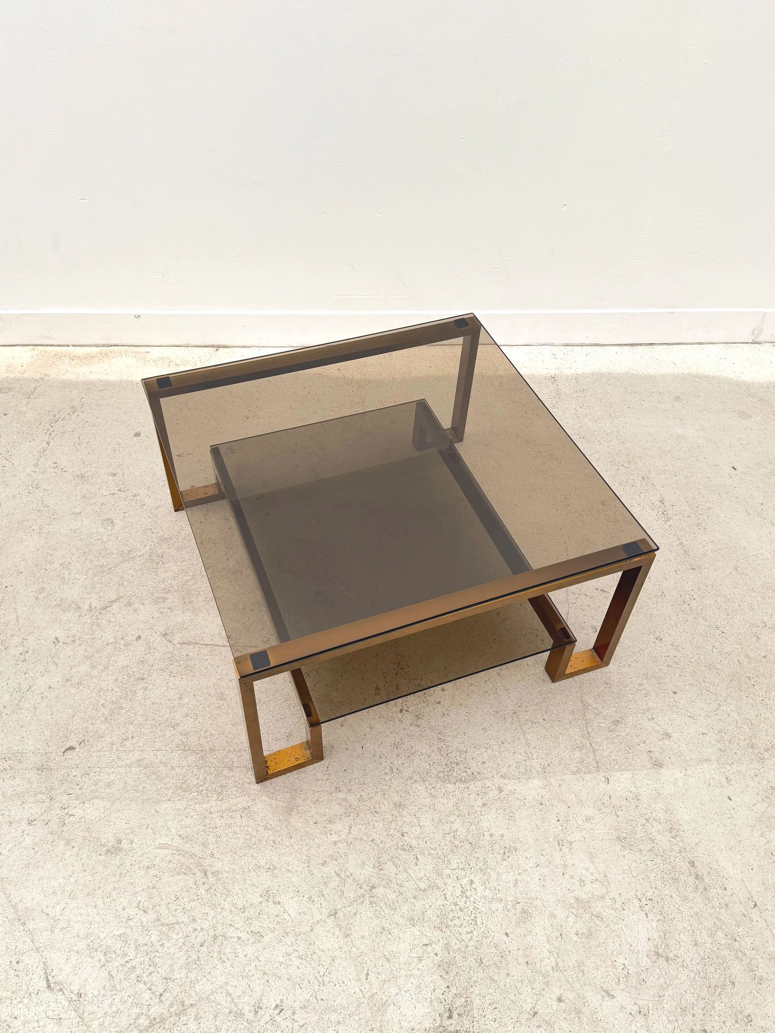 Metal and glass coffee table, 1970