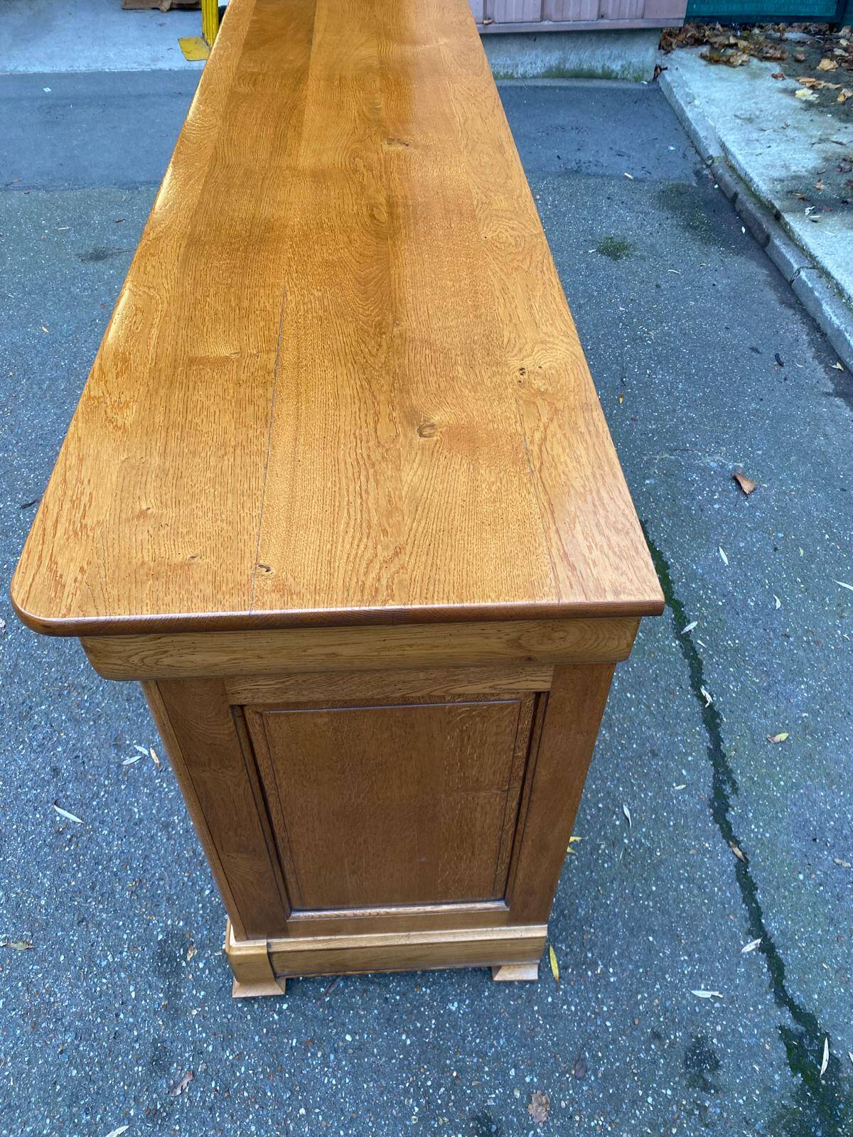 Buffet enfilade Louis Philippe en chêne massif du 20ème 186cm