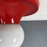 Castiglioni red metal "Light Ball" wall or ceiling lamp for Flos, Italy 1970s