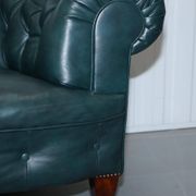 Victorian restored leather Chesterfield sofa 1890 Cornelius V Smith with springs