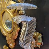 Art deco resin and brass wall lamp