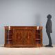 Antique walnut burl cabinet with inlays, United Kingdom, 19th century.