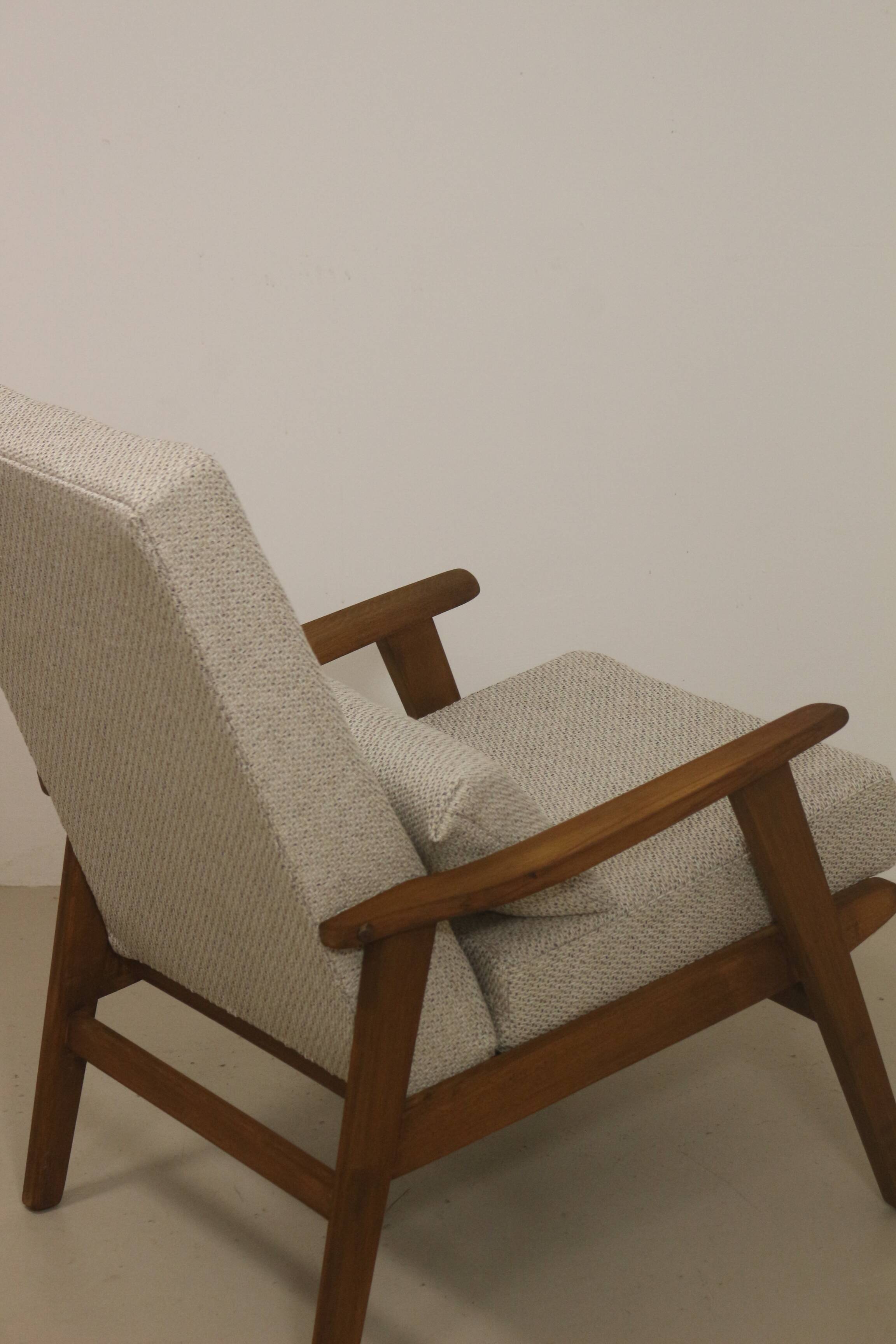 Scandinavian armchair 1960 rounded armrests
