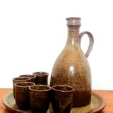 Service à liqueur en grès pyrité vers 1950