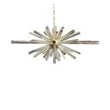 Transparent “triedro” murano glass oval sputnik chandelier