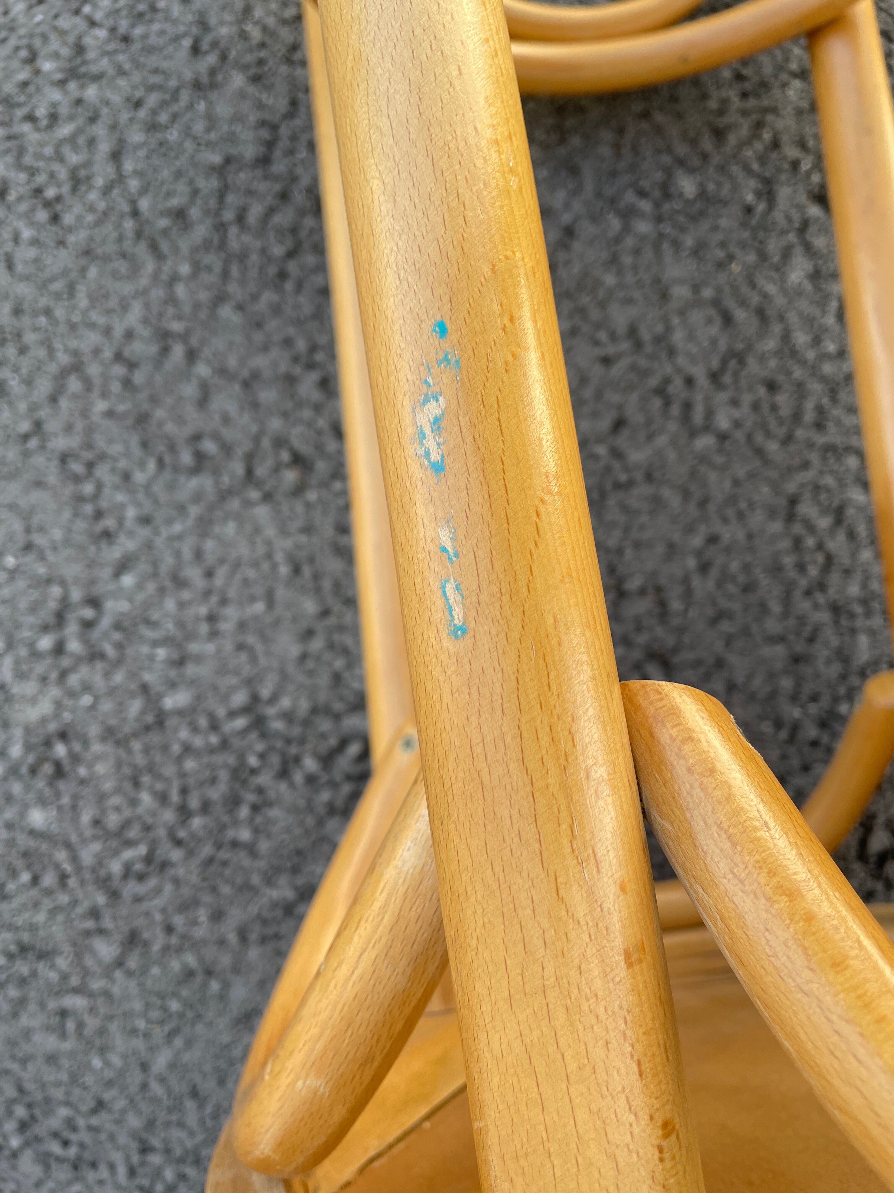 Curved wooden bar stool