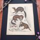 Affiche lithographie martre et furet