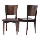 Paire de chaises d'appoint rares J.Halabala des années 1950, fabriquées par UP zavody à Brno.