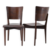 Paire de chaises d'appoint rares J.Halabala des années 1950, fabriquées par UP zavody à Brno.