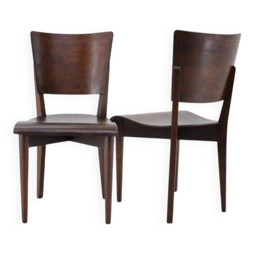 1950s Pair of Rare J.Halabala Side Chairs by UP zavody, Brno