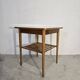 70s Hardwood Coffee Table with Slatted Shelf