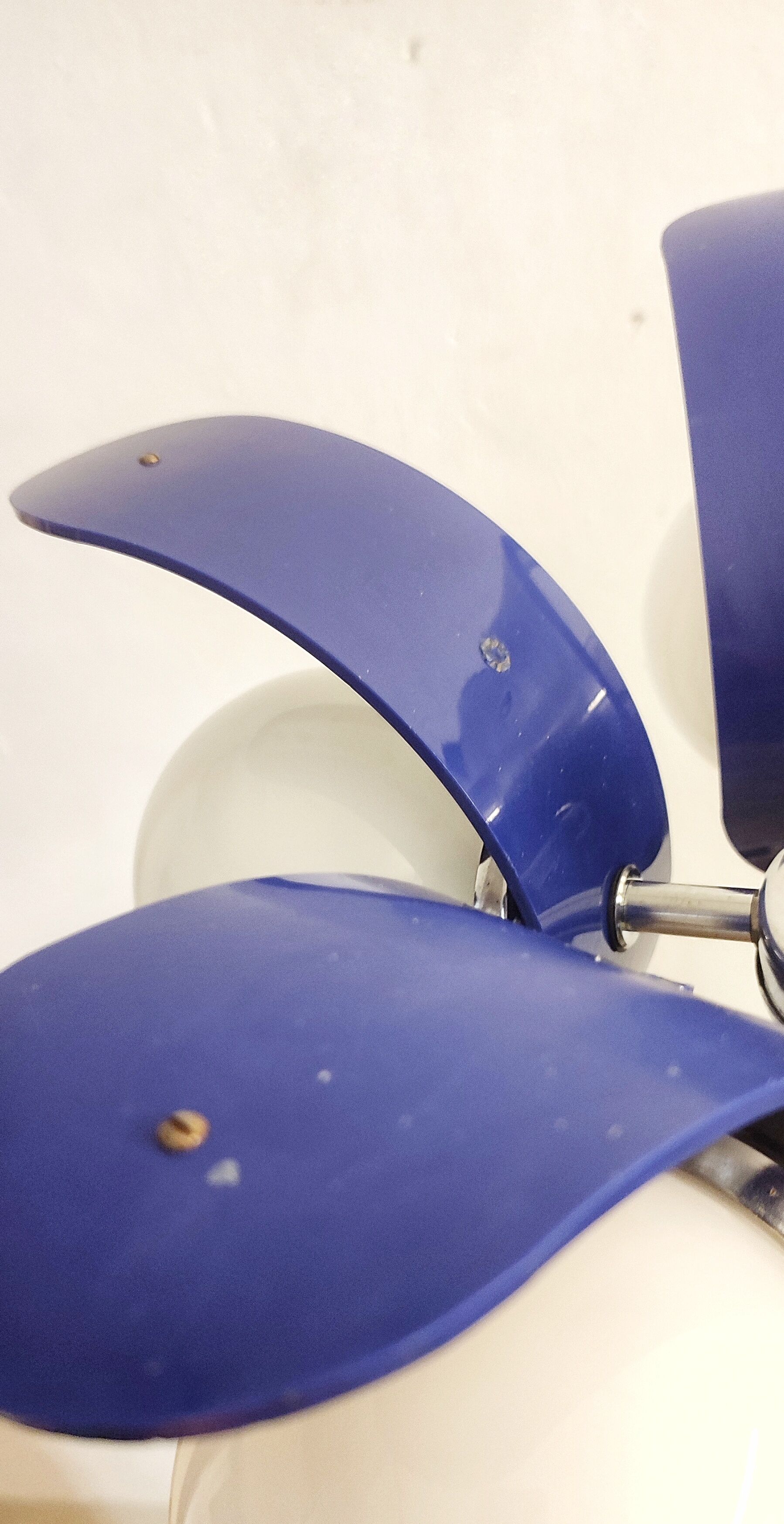 Plastic and glass ceiling lamp spain, 1970s