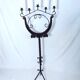 Floor candelabra in wrought iron and turned wood