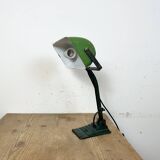 Vintage Green Enamel Bank Lamp, 1950s