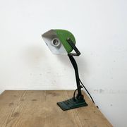 Vintage Green Enamel Bank Lamp, 1950s