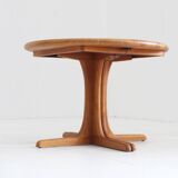 Vintage Danish round extendable dining table solid teak 1960s