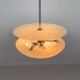 Functionalist/Bauhaus Chrome &Glass Chandelier
