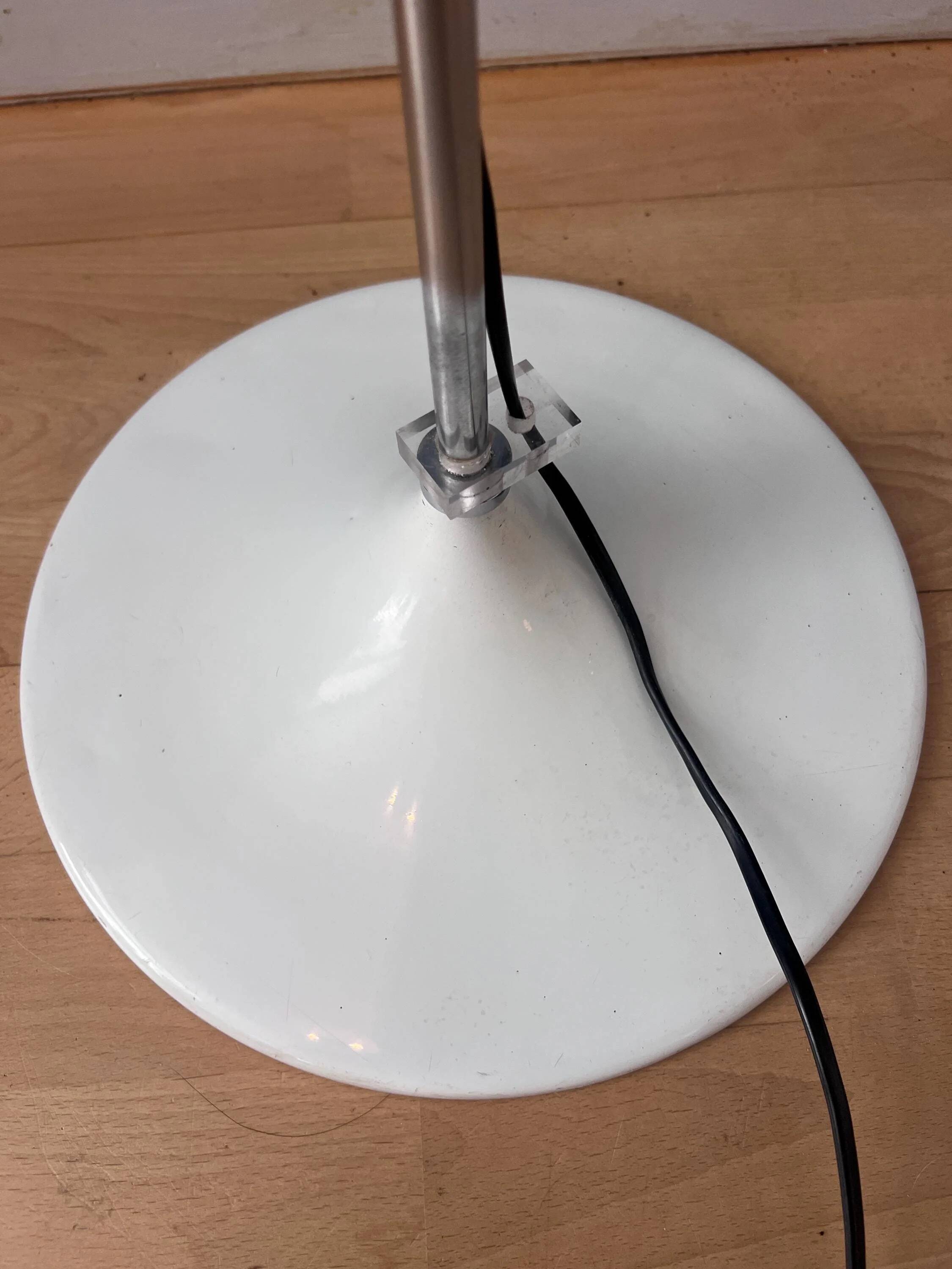Vintage GEPO Space Age mushroom floor lamp, white acrylic glass shade.