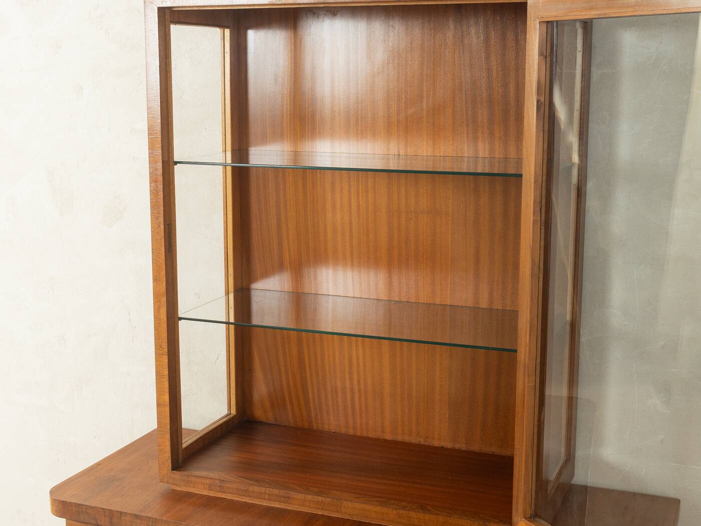 Wonderful two-piece Art Deco display cabinet from the 1920s