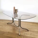 Smoked glass table 70s