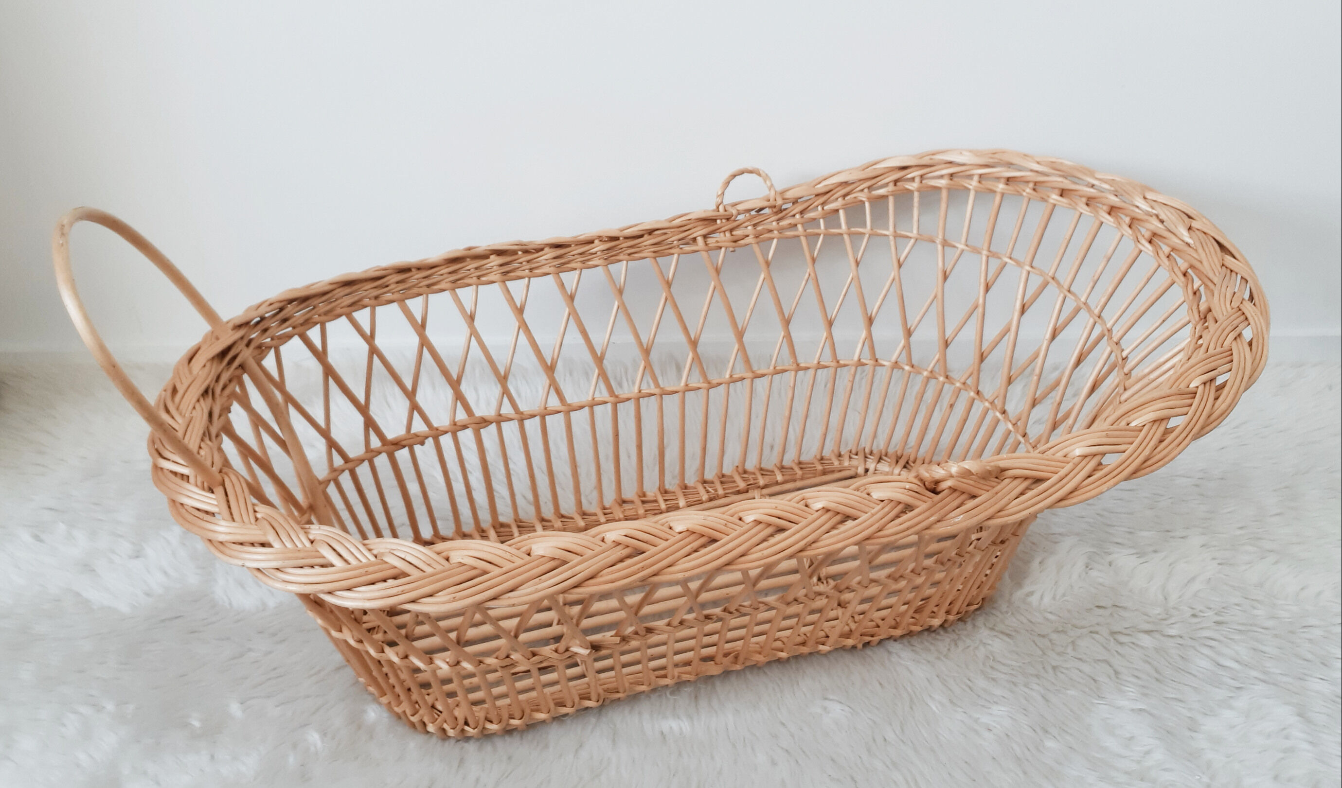 Rattan doll cradle