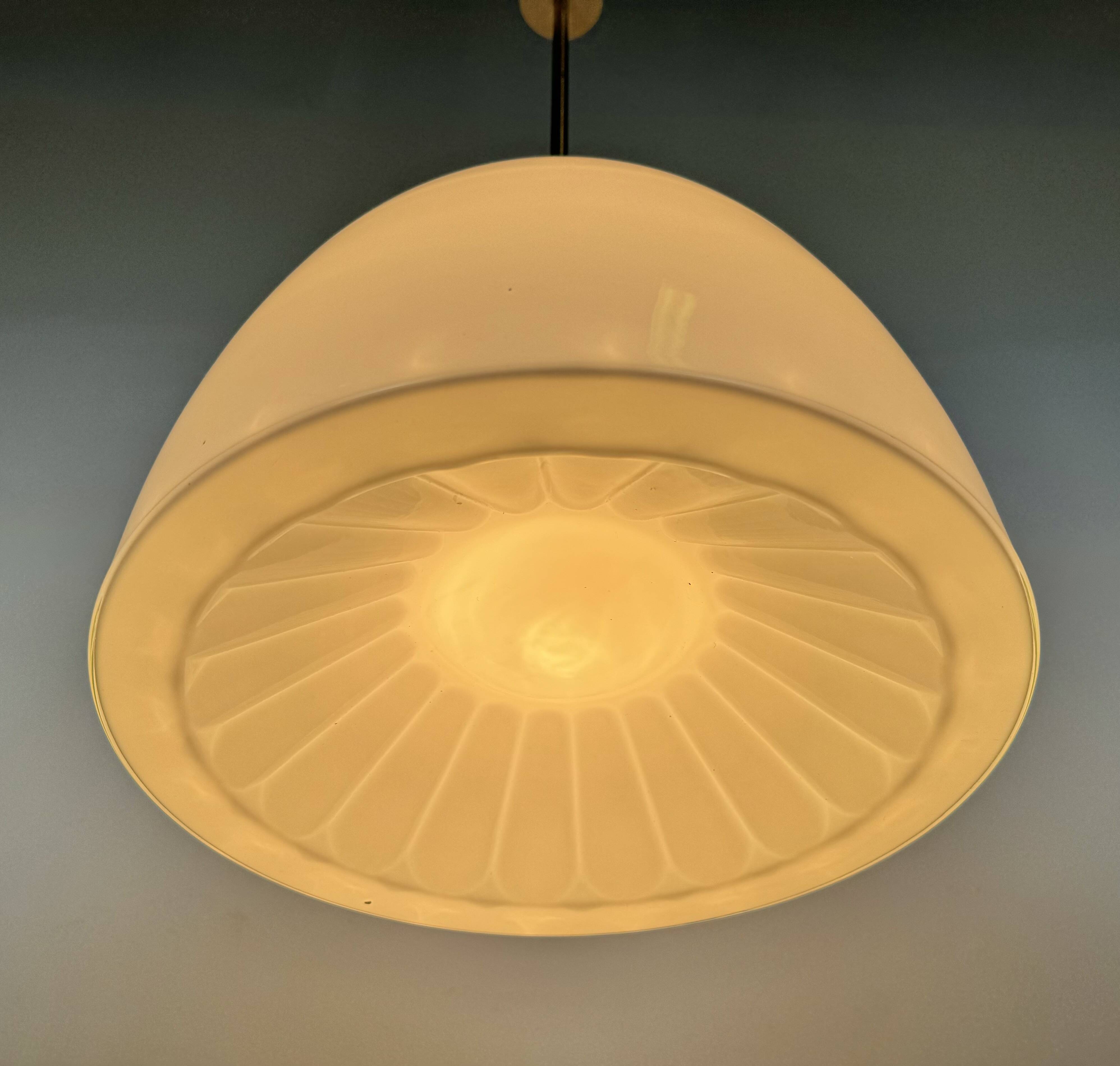 Vintage Chandelier with Milk Glass from Elektrosvit, 1960s
