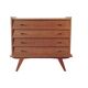 Vintage slanted commode with tapered legs from the 1960s in golden oak.