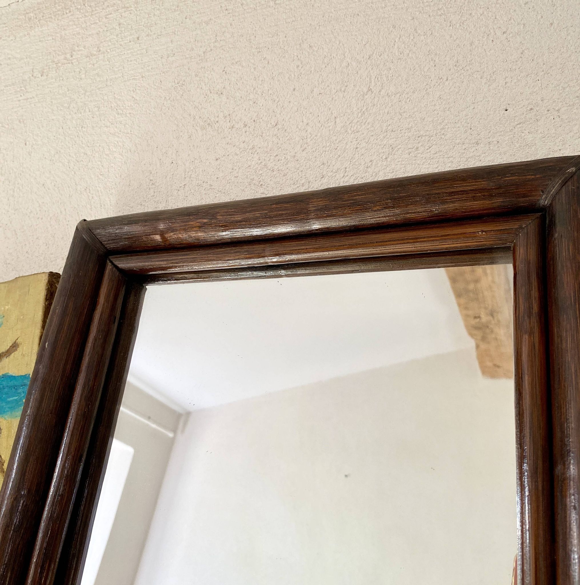 Miroir bois 37x60 cm, années 80