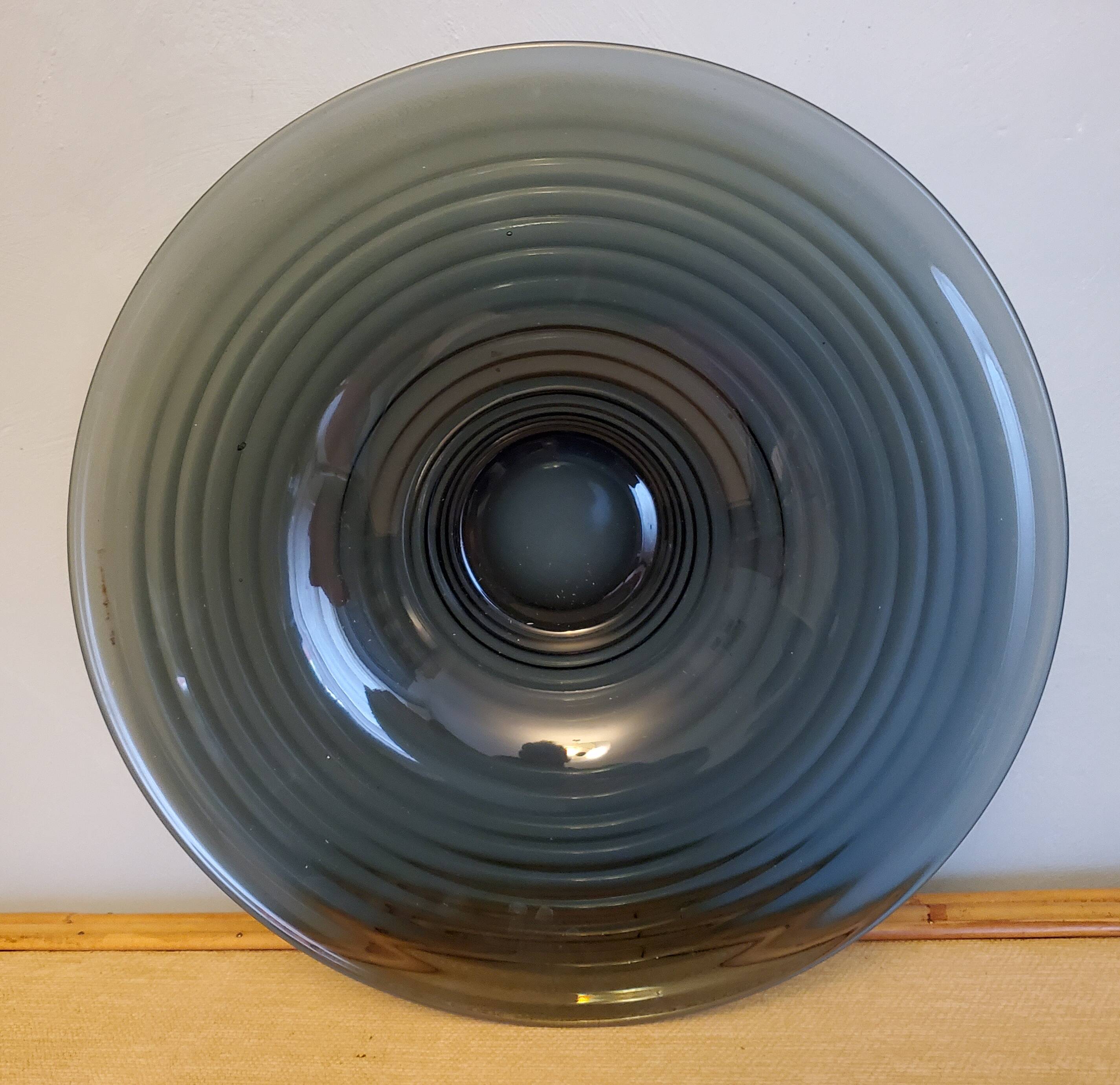 Art Deco smoky glass cut