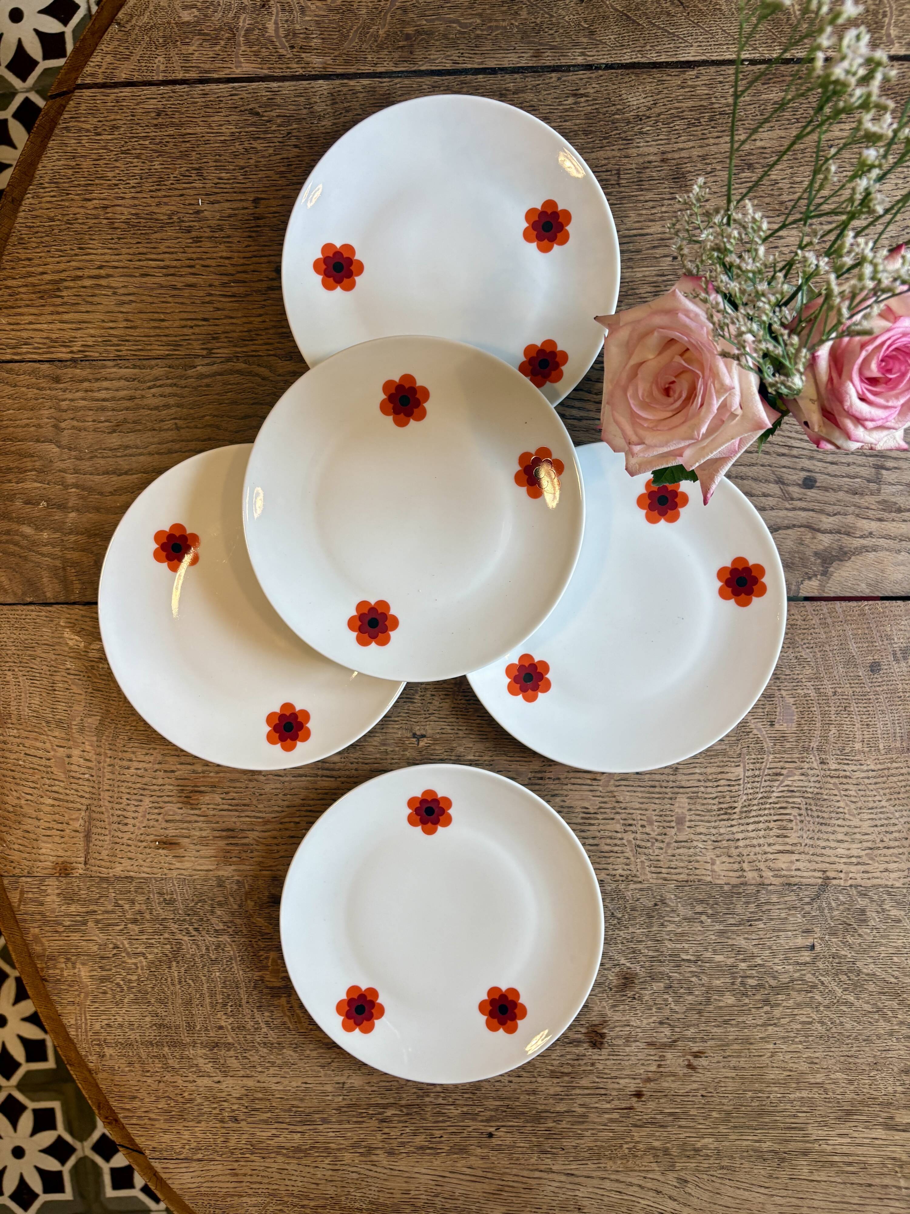 Set of 5 vintage dessert plates, Scherzer Bavaria