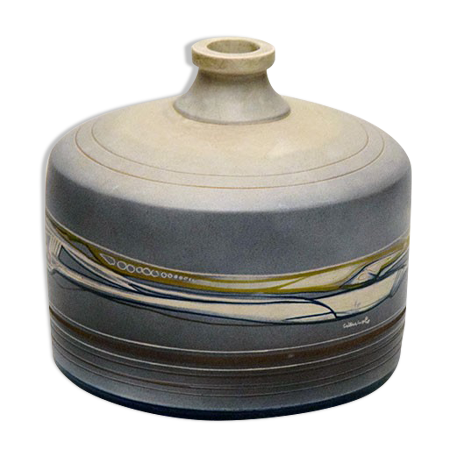 Terracotta vase with futurist decoration, 1960s