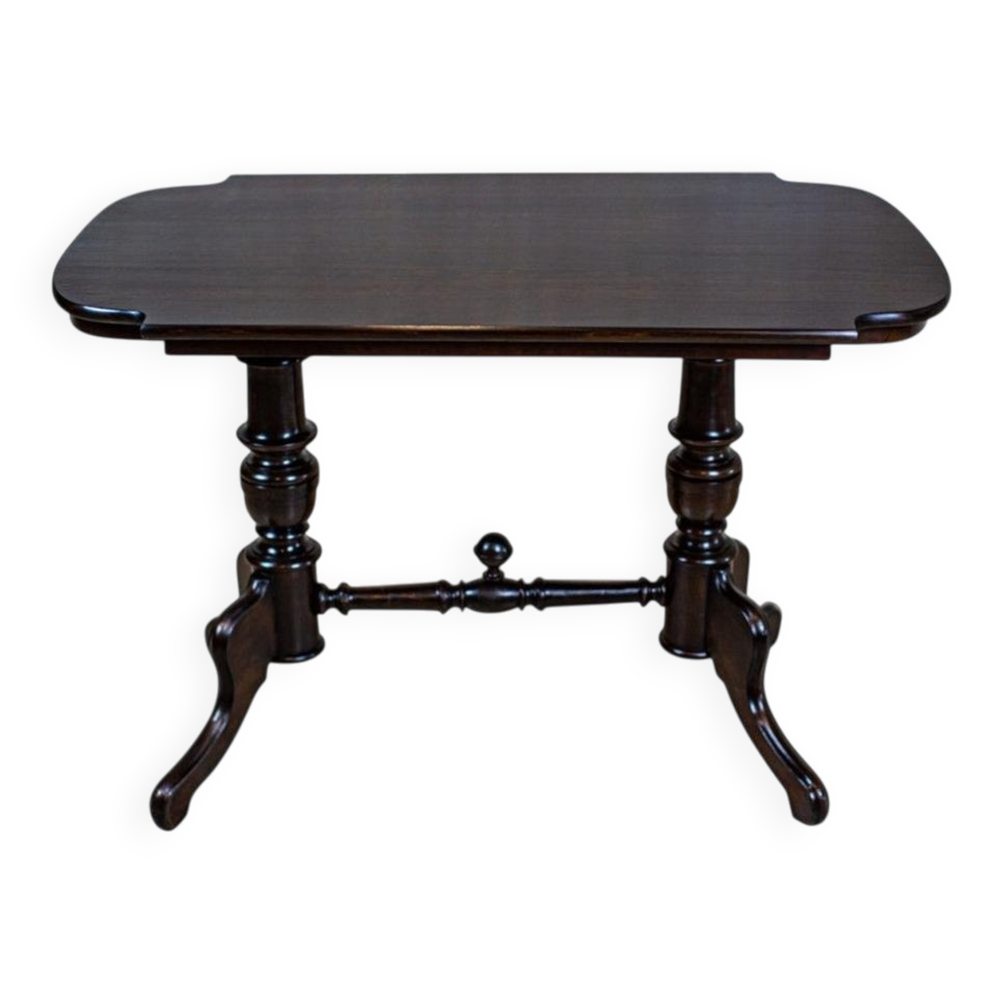 19th Century European Eclectic Walnut Living Room Table in Black, 1890s