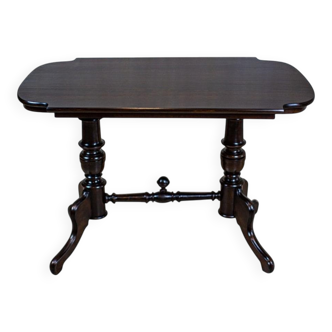 19th Century European Eclectic Walnut Living Room Table in Black, 1890s