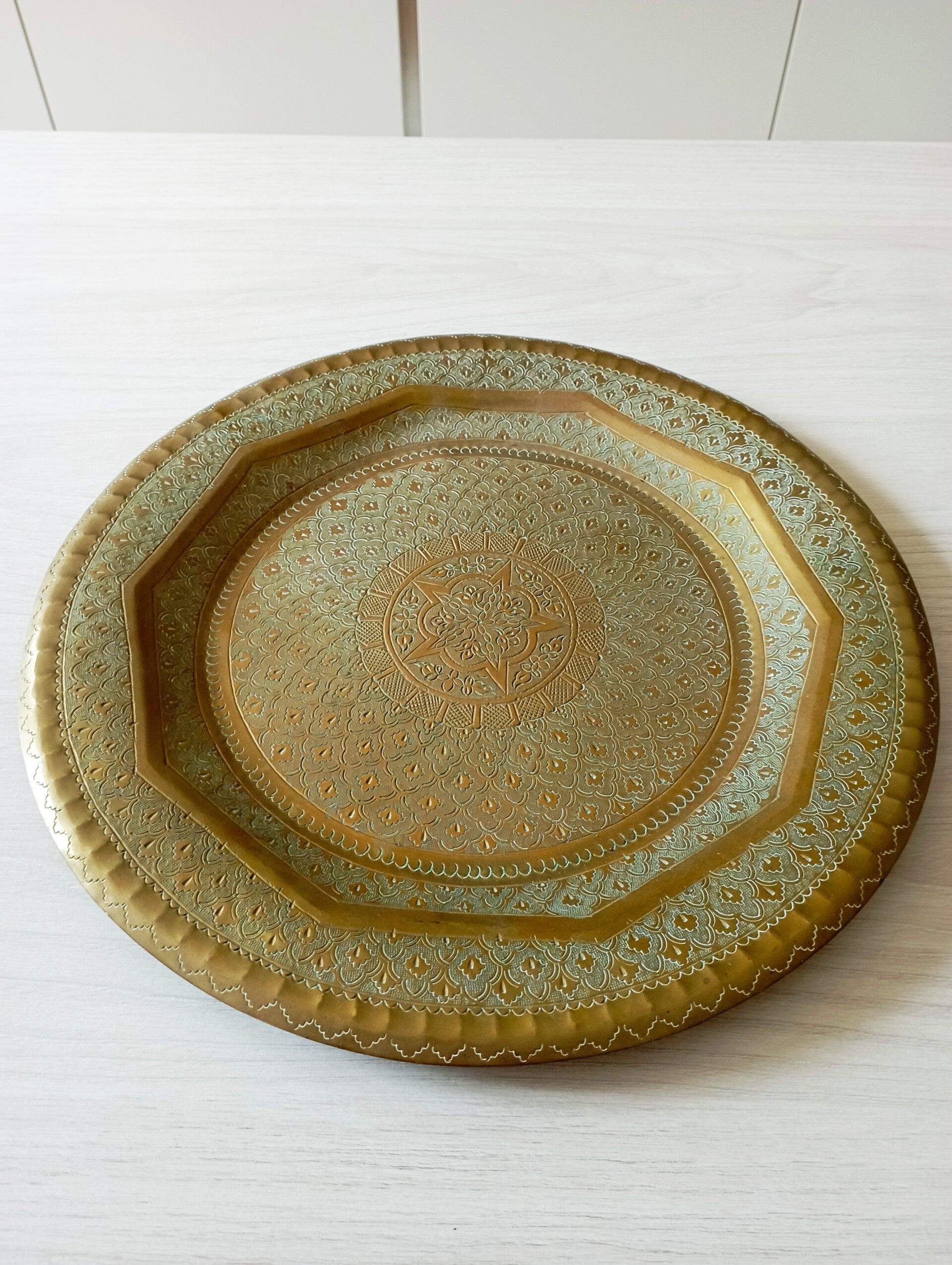 Moroccan brass tray