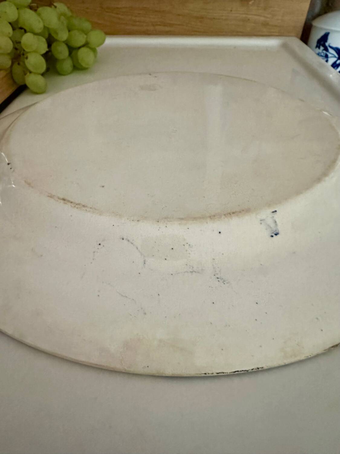 Large round antique dish