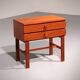 Vintage teak chest of drawers with leather handles by Fröseke Nybrofabrik