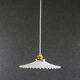 Old opaline pendant lamp painted white and gold - new cable and socket