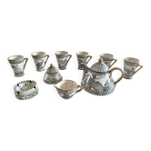 Art ceramic coffee/tea service by linda hojem (1999) - 10 pieces