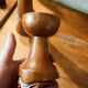 Pair of Scandinavian teak candle holders