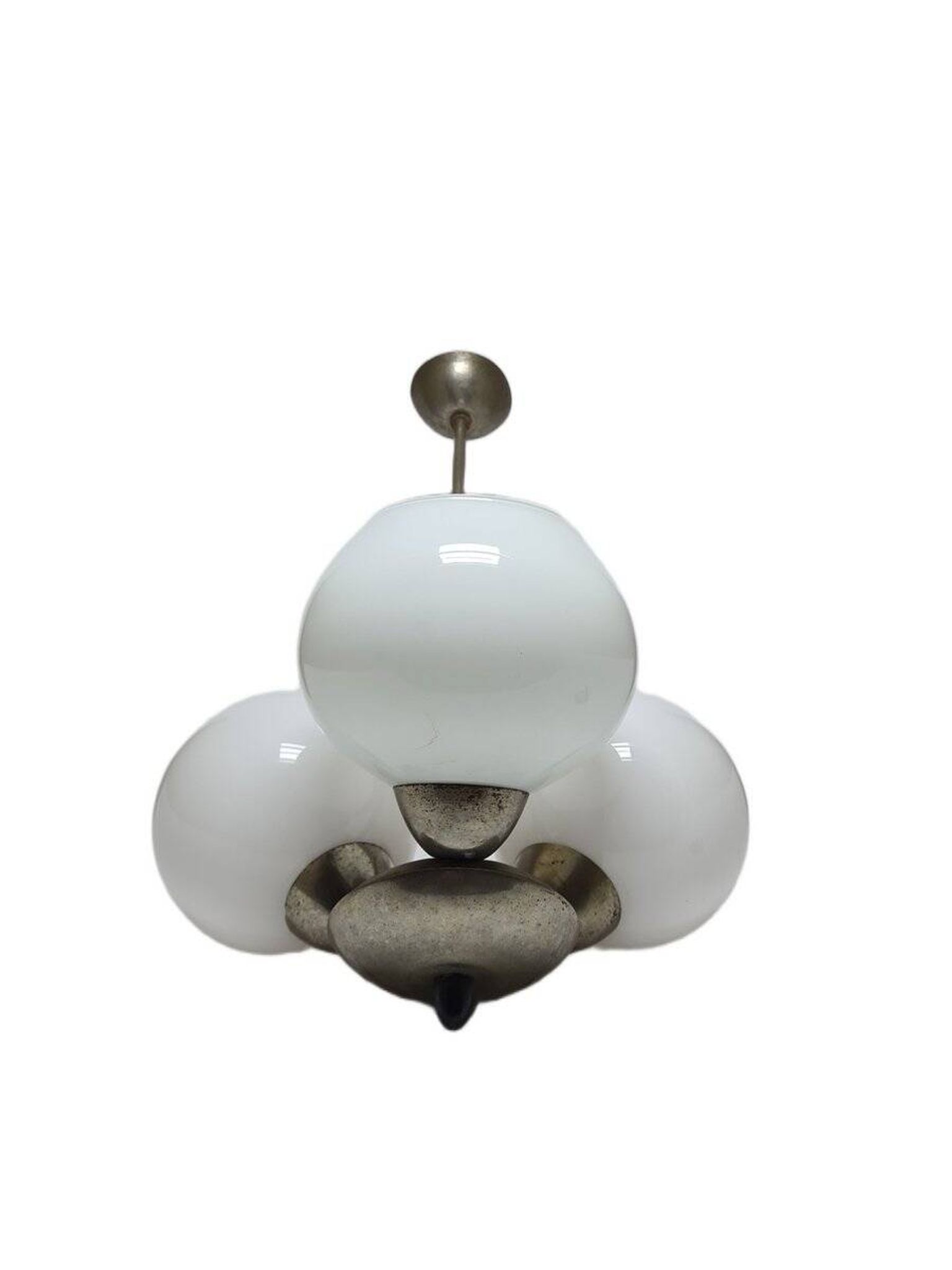 Chandelier en verre Art Déco, Pologne, années 1970