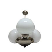 Chandelier en verre Art Déco, Pologne, années 1970