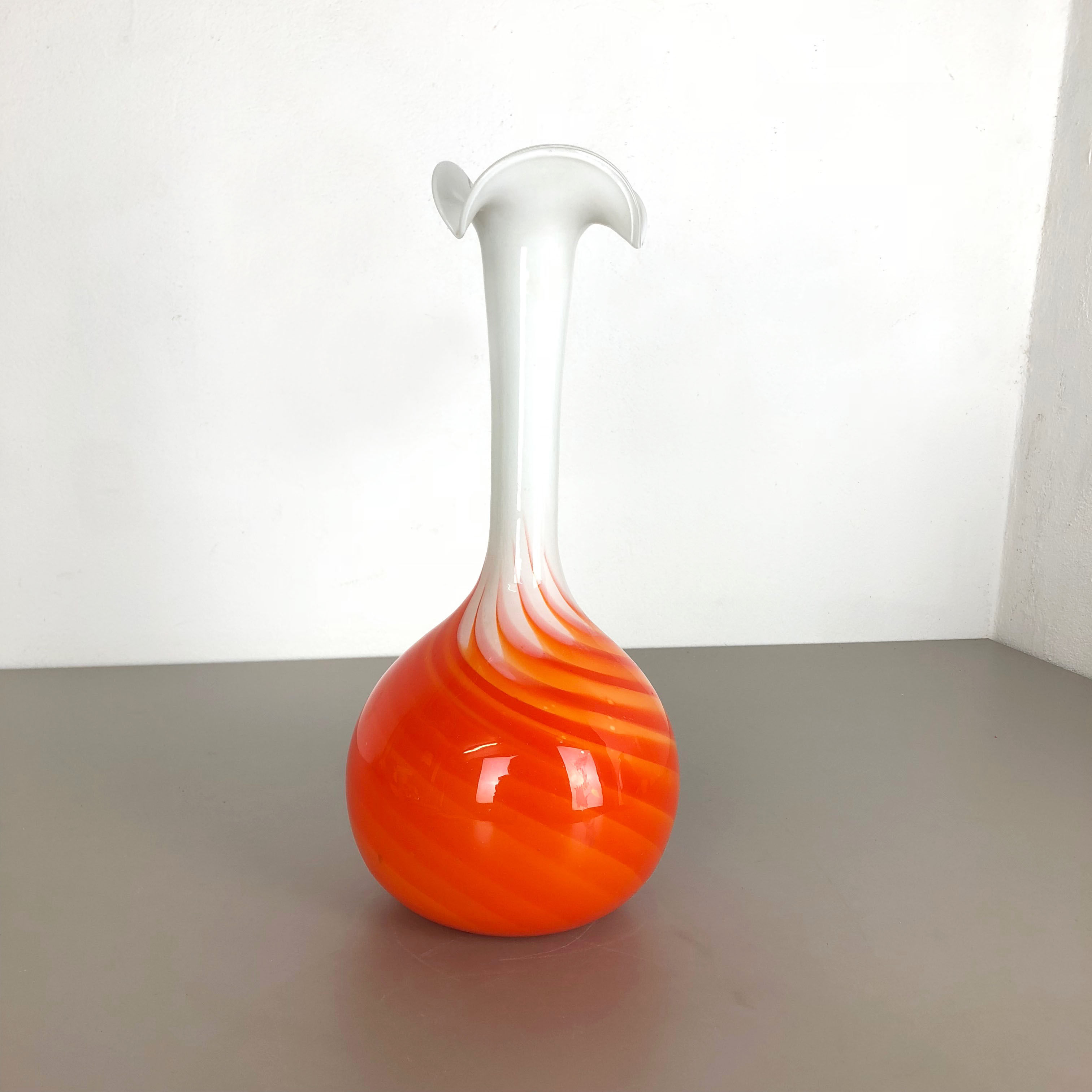Pop Art "Flame" opaline Florence vase, 1970s, Italy