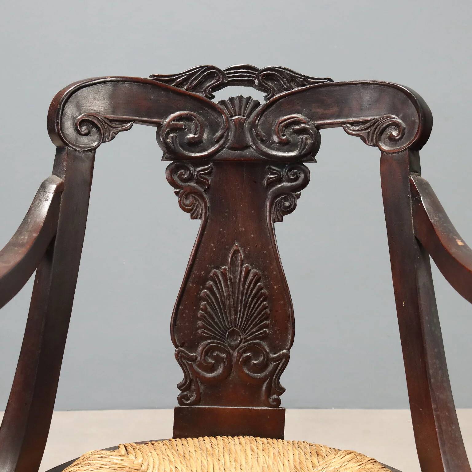 Restoration style walnut armchair from the 19th century